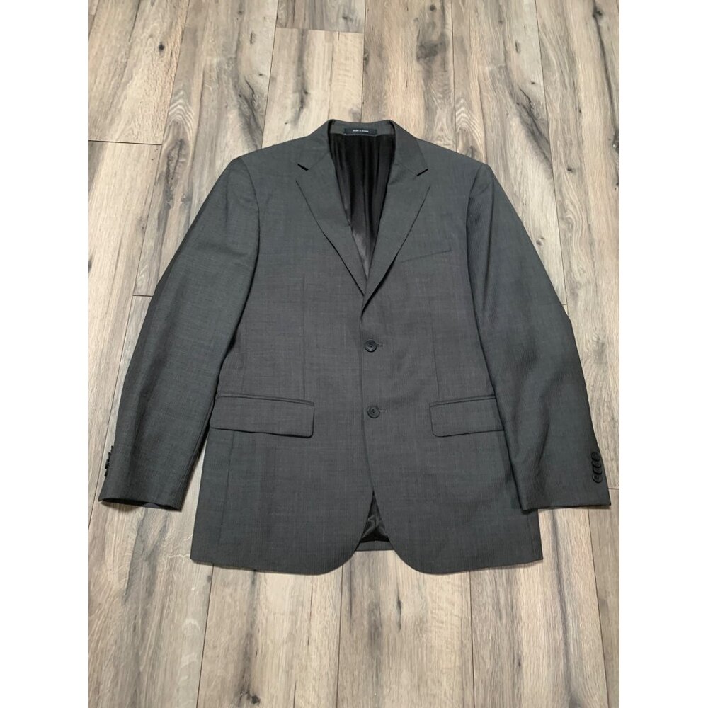 Awareness Kenneth Cole Mens 40R Gray Stripe Sports Coat 2 Button Duel Vent